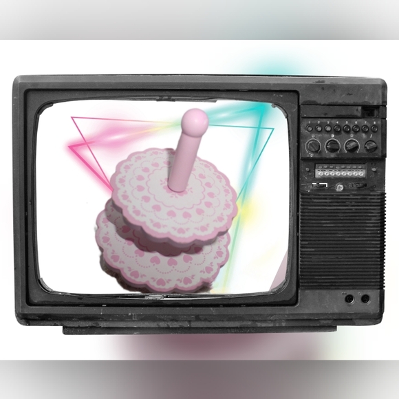 Vintage 2 Tier Pink & White Dessert Display Stand - Picture 3 of 17